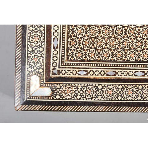 2 - Vintage jewellery box with geometric mosaic inlay, 7cm x 28cm and a smaller box (2).