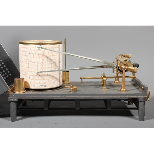 25 - Short and Mason of London barograph serial number E19262 and Chart No.37 , 19cm tall.
