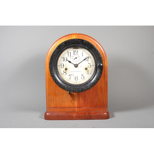 31 - Seth Thomas USA clock on mahgany stand.