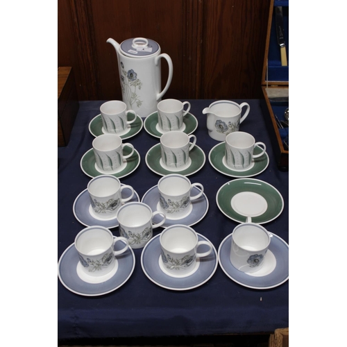 4 - Susie Cooper part coffee sets to include Glen Mist pattern cups, saucers, coffee pot, etc.