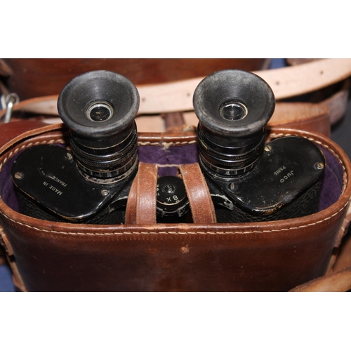 46 - Cased sets of binoculars to include Hunsicker and Alexis of Paris, Juco of Paris and others.