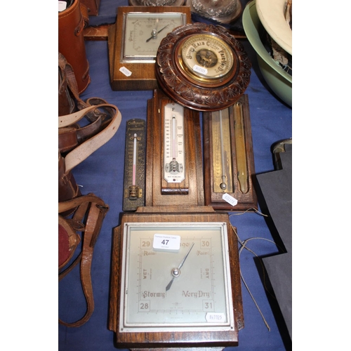 47 - Mahogany wall barometers.
