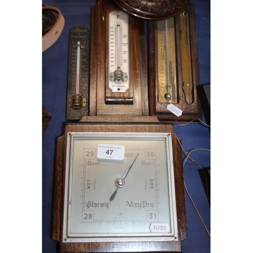 47 - Mahogany wall barometers.