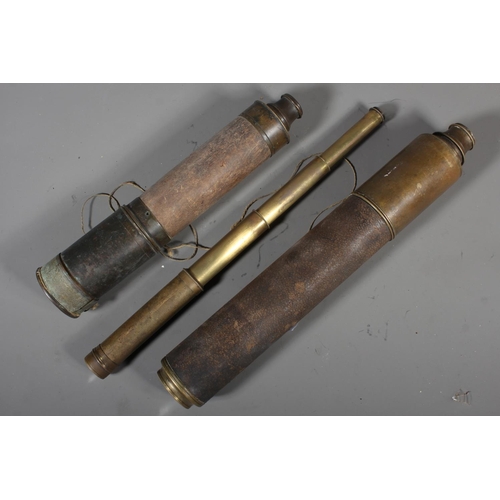 49 - Three and two draw brass telescopes (3)