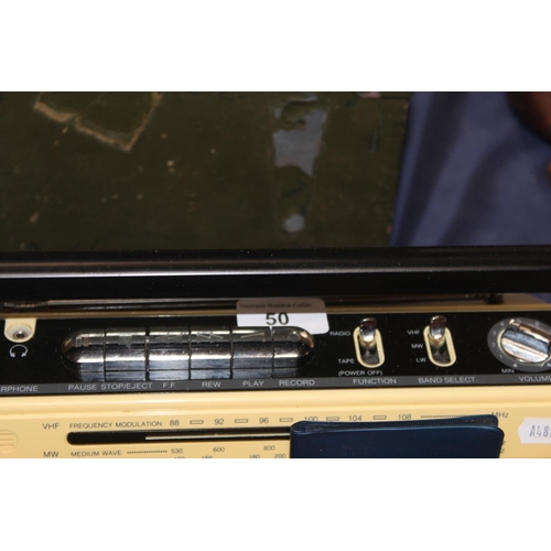 50 - Roberts radio and cassette, Panasonic camera, Viewfinder, etc.