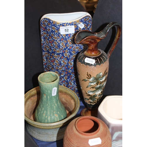 52 - Decoratove ceramics to include Royal Worcester, Royal Porcelain vase, Doulton Lambeth ewer and other... 