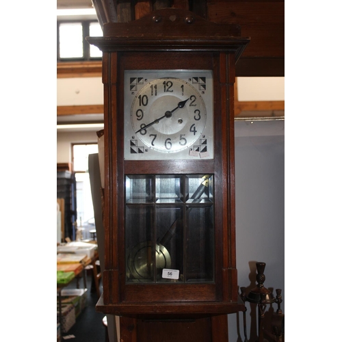 56 - Mahogany wall clock.