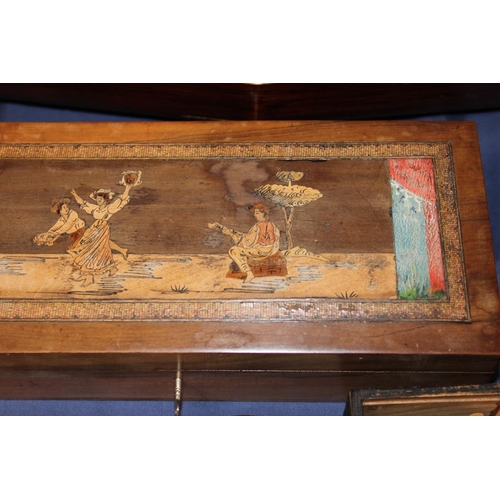 6 - Group of treen items to include Italian marquetry box, chess pieces, etc