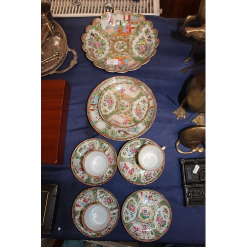 20 - Chinese famille rose pattern cups, saucers, plates, etc.
