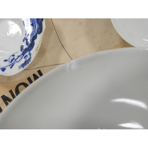 141 - Set of six Qing Dynasty Chinese Gaiwan blue and white porcelain tea cups with covers on stands, six ... 
