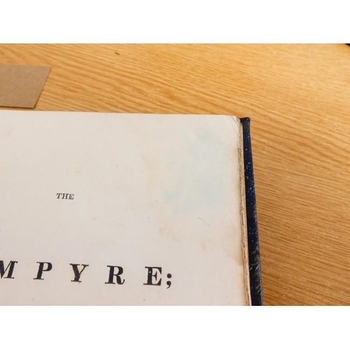 103 - (POLIDORI JOHN WILLIAM, Byron interest). The Vampyre, A Tale. 84pp. Half title. Concludes with Extra... 