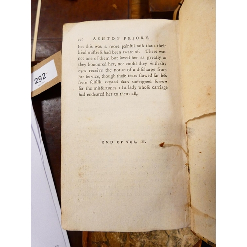 297 - Ashton Priory: A Novel in Three Volumes, by the Author of Benedicta & Powis Castle. 3 vols. Half... 