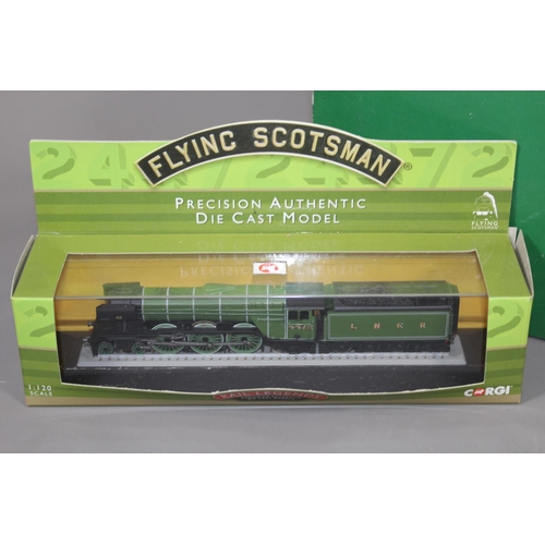 17 - Corgi CC99902 coldcast model of the Flying Scotsman, boxed and a Corgi 1:120 scale die cast model of... 