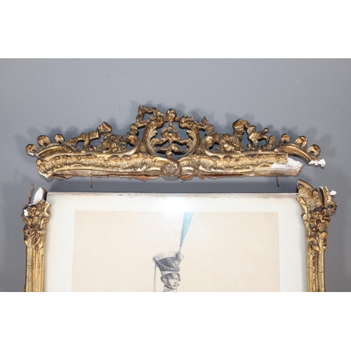23 - Gilt gesso framed print of the 62nd Regiment (Wiltshire), 41cm x 29cm.&nbsp;