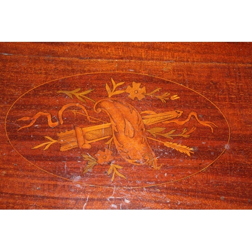 26 - Two mahogany and inlaid oval trays. (2)