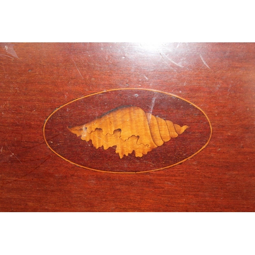 26 - Two mahogany and inlaid oval trays. (2)