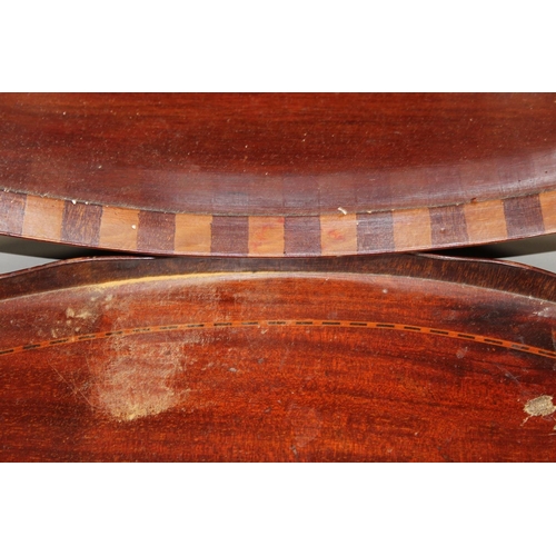 26 - Two mahogany and inlaid oval trays. (2)