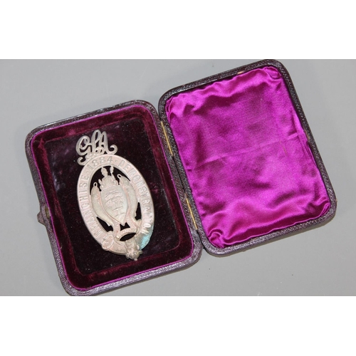 39 - Diecast white metal badge 'Franchise 1884 Demonstration' with City of Glasgow coat of arms to the ce... 