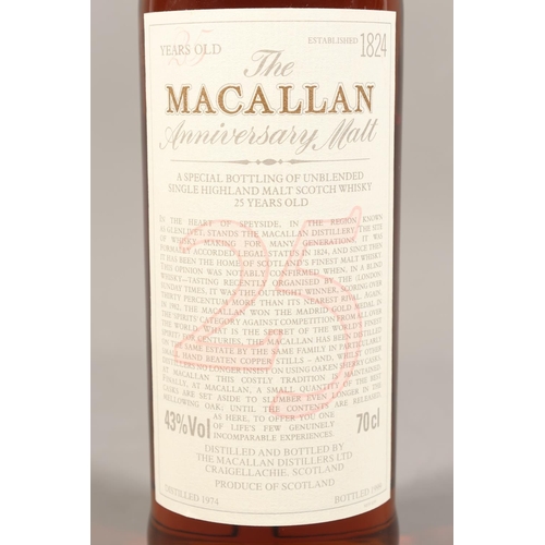 THE MACALLAN Anniversary Malt 1974 25 year old Highland single
