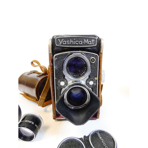 Japanese Yashica-Mat Copal MXV TLR medium format cameras, with two