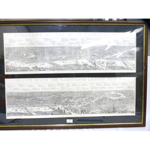 11 - Panorama of River Thames in 1845 given with the Illustrated London News.