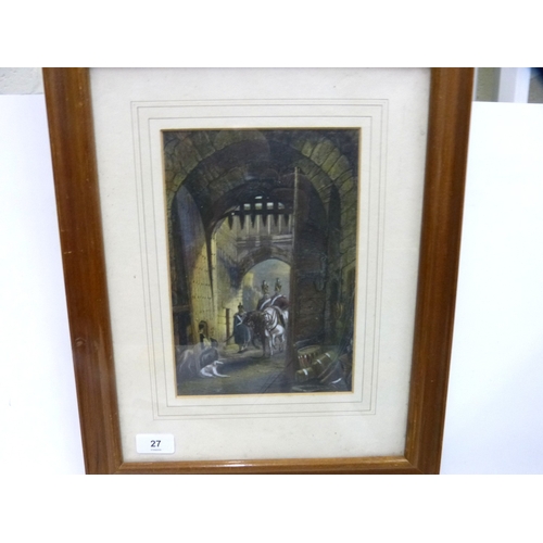27 - Antique colour engraving 