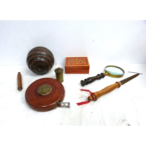 4 - Collection of collectible items to include letter opener, tape measure , magnifying glass etc.