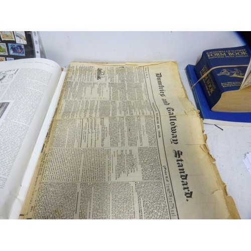 52 - Vintage newspapers including Daily Mail 1911, Daily Express 1901, Dumfries and Galloway Standard 184... 