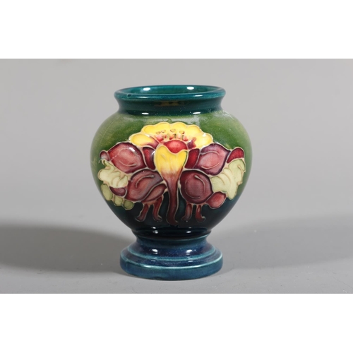 1 - Moorcroft vase with graduated green ground decorated with rosettes, marked 'Moorcroft Made in Englan... 