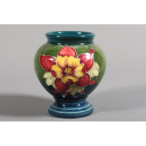 1 - Moorcroft vase with graduated green ground decorated with rosettes, marked 'Moorcroft Made in Englan... 