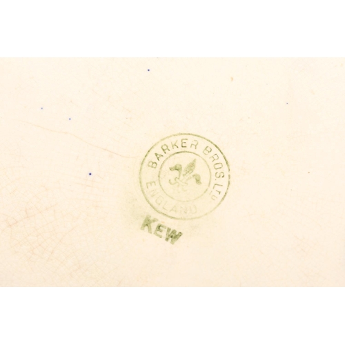 29 - Baker Brothers, England cue ball with simple foliate decoration over blue ground, and another smalle... 