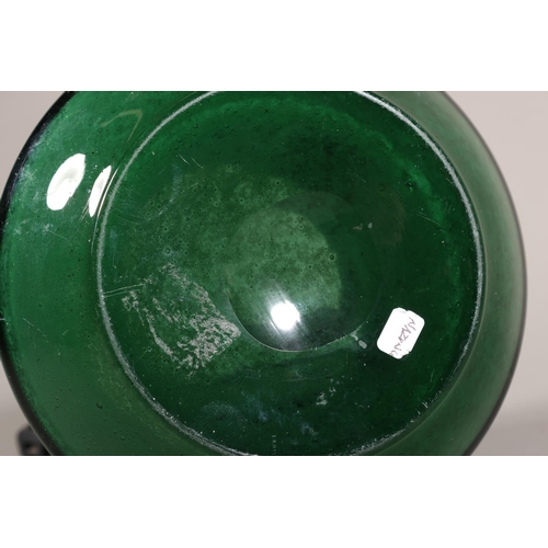 31 - Studio Glass vase in the manner of Monart, with dark green speckles.