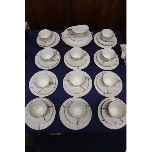 37 - Royal Doulton Lucia Art Deco part teaset comprising cups, saucers, plates, jug.&nbsp; (39)