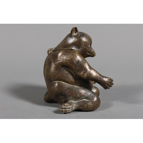 40 - Brass novelty inkwell modelled as a monkey.