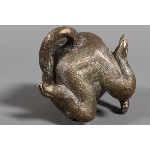 40 - Brass novelty inkwell modelled as a monkey.