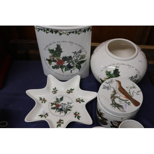 43 - Portmeirion Christmas plates, vases, cups, etc.