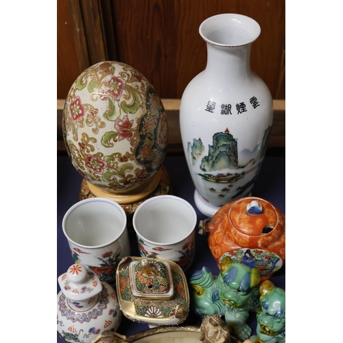 44 - Oriental wares including&nbsp; vases, bowls, etc.