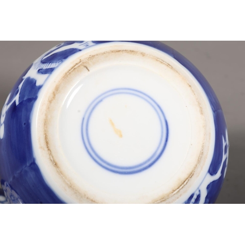 53 - Blue and white ginger jar, foliate decoration and a smaller with prunus decoration.&nbsp; (2)