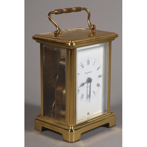 7 - Bayard 8-day clock, 9 jewels movement, with white face, Roman numerals, on bracket feet.