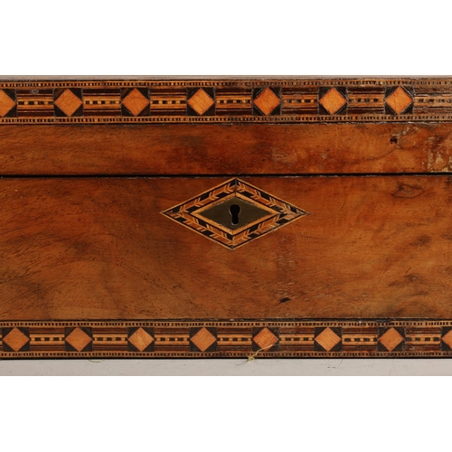 30A - Antique Tunbridge ware inlaid mahogany box, 30cm long.