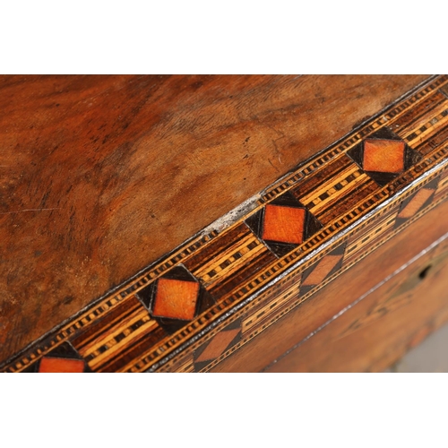 30A - Antique Tunbridge ware inlaid mahogany box, 30cm long.