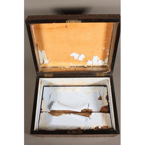 30A - Antique Tunbridge ware inlaid mahogany box, 30cm long.