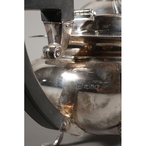 King George V silver three piece tea set by James Deakin & Sons