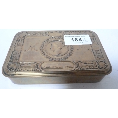 WWI period Queen Mary Christmas 1914 chocolate tin, and vintage