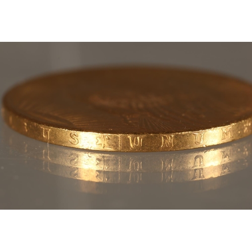 1557 - UNITED STATES OF AMERICA USA gold twenty dollar $20 or double eagle 1908.
