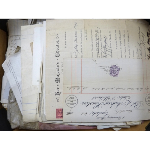 Carlisle & District Ephemera. A carton of various old billheads, etc.