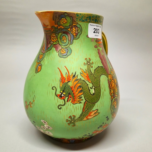 Crown Devon for Fieldings Art Deco Chinoiserie ceramic jug, with ...