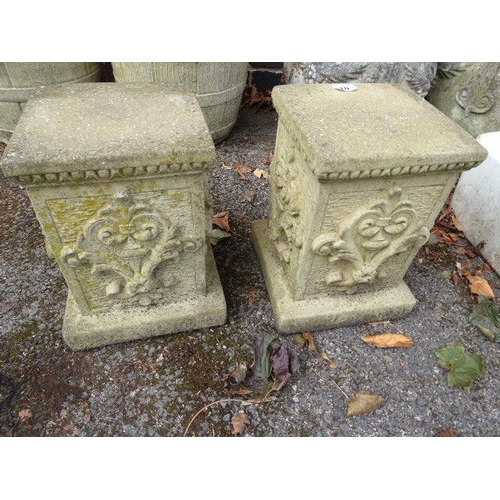 10 - Pair reconstituted stone plinths