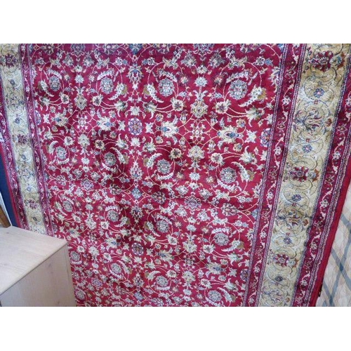 106 - Red ground Kashmir all over floral design rug (2.4 x 1.5m)