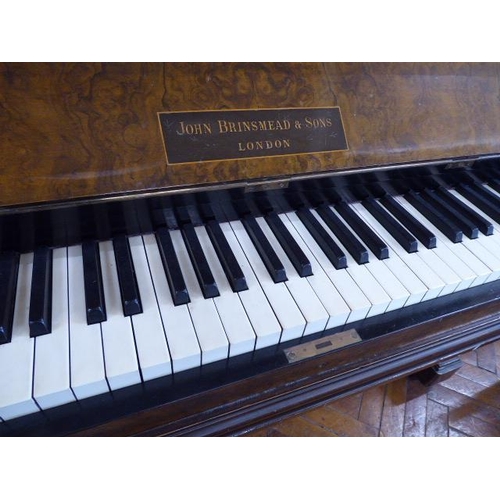 109 - Walnut upright piano - John Brinsmead & Son, London